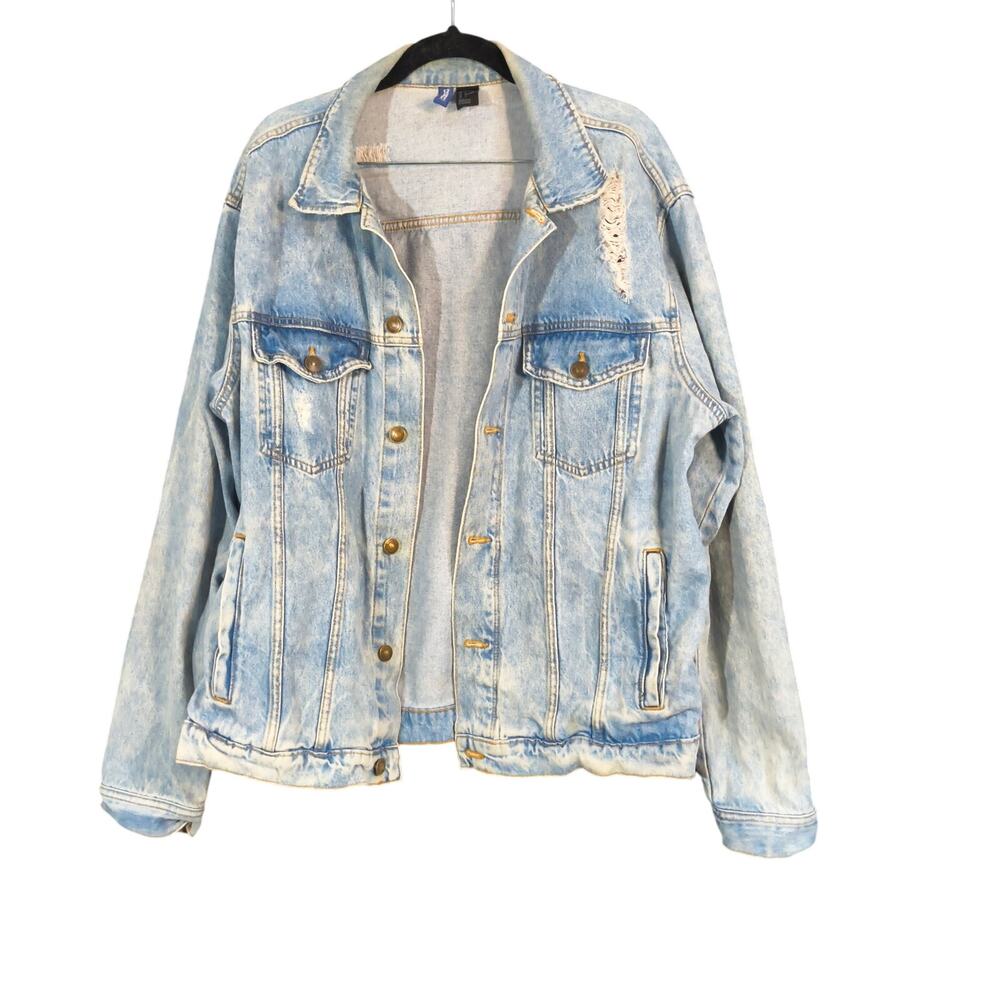 Divided (H&M) Mens Jean Denim Distressed Jacket Large